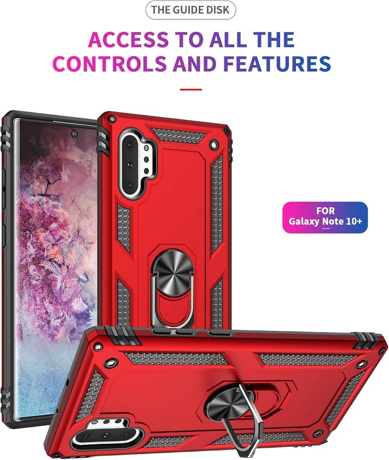 Aikcks for Samsung Galaxy Note10+ Plus 5G 360 Military-Grade housing with a Metal Rotating Ring and an Integrated Magnetic mounting Bracket for car Installation，Galaxy Note10 Plus 5G case （Armor） - Image 3
